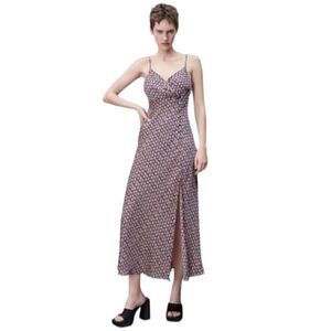 NEW! Zara Surplice Maxi Slip Dress Sz M